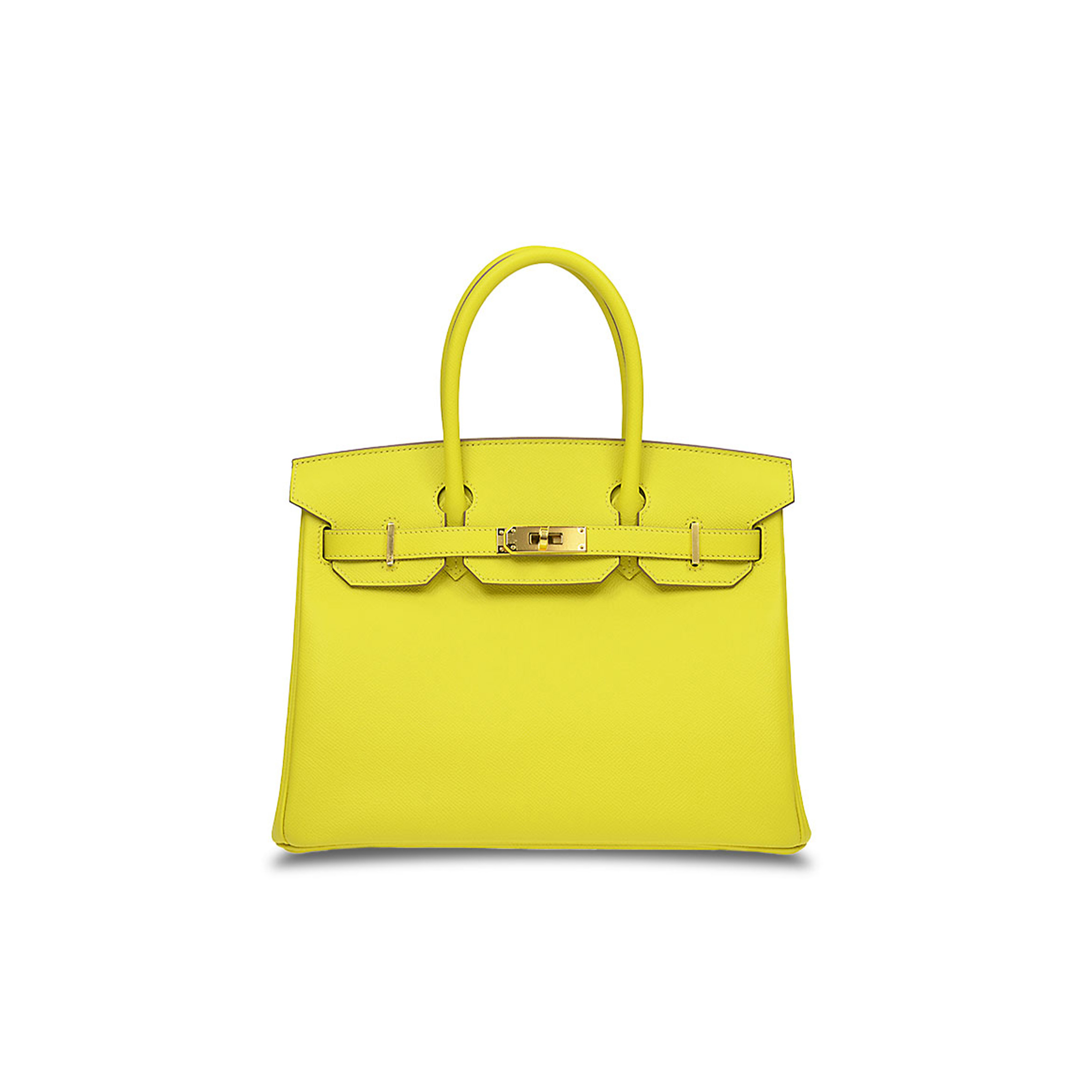 HERMES MASTER BIRKIN 30 EPSOM LEATHER LEMON YELLOW GOLD BUCKLE HIGH END BAG H028369CC9R (30*23*15cm)